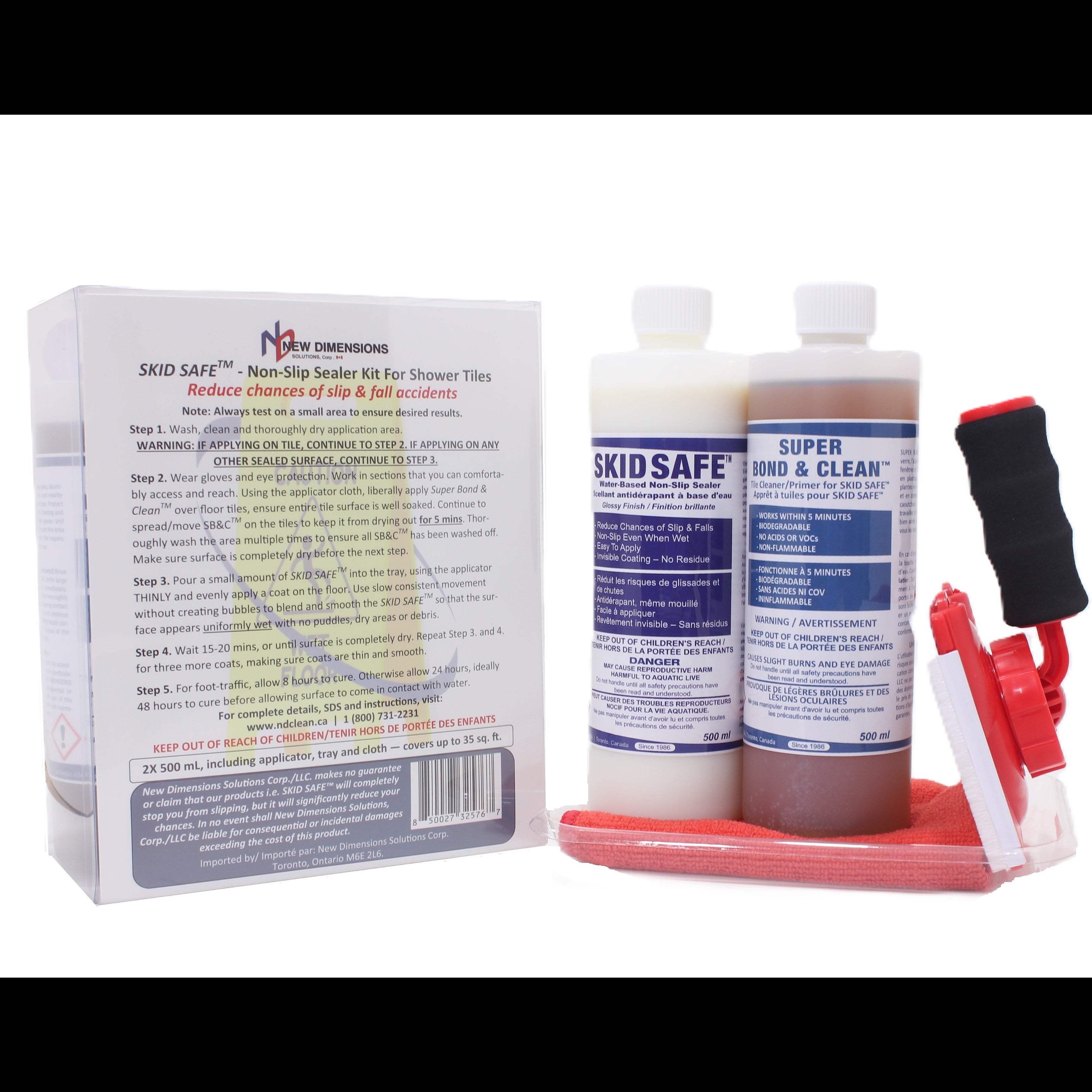 SKID SAFE™ Anti-slip Sealer Kit for Shower Tiles (covers 35 sq. ft.)